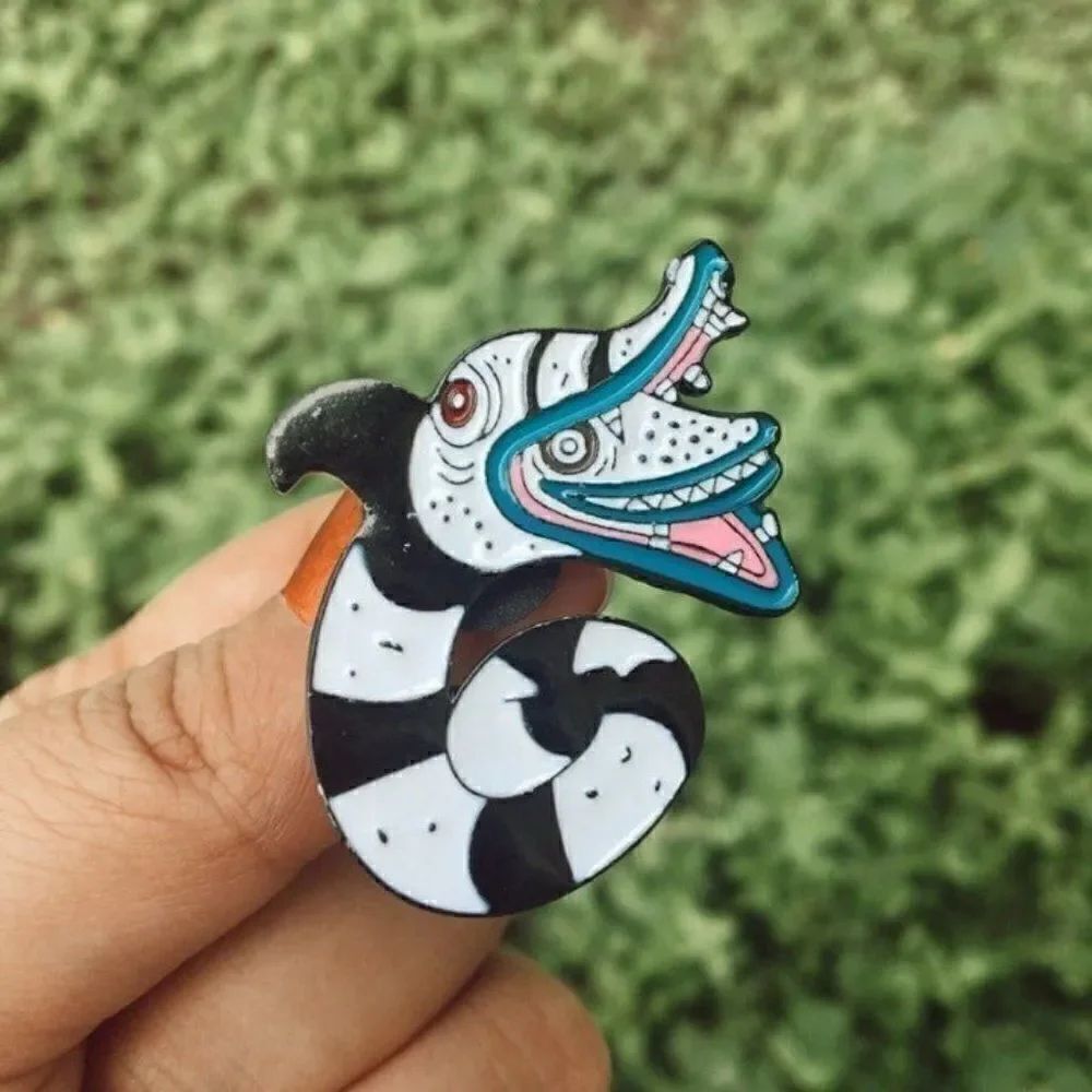 3/$20 Beetlejuice Snake Enamel Pin